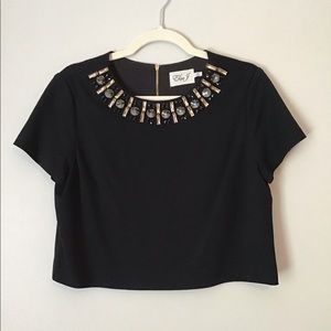 Eliza J Beaded Crop Top